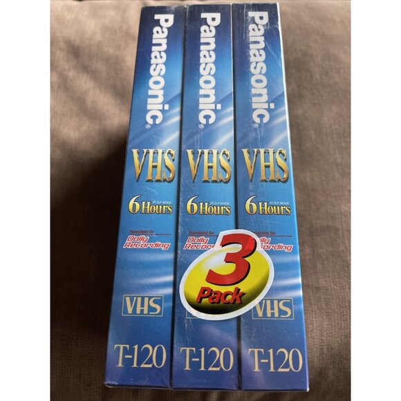 Panasonic Blank VHS VCR Tapes T-120 NV-T120CA3TR - NEW - 3 pack - Picture 2 of 4